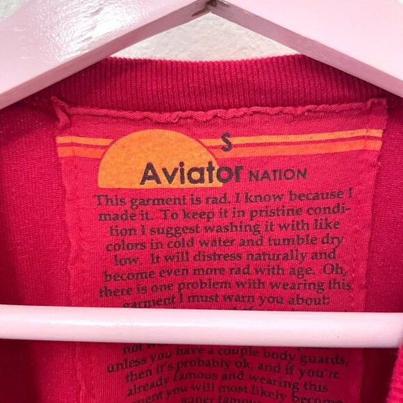 Aviator Nation Classic Velvet Relaxed Sweatshirt Red Size S - Picture 3 of 8